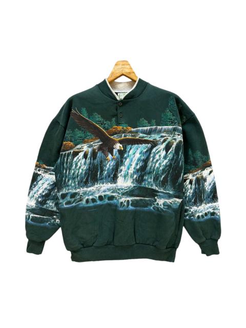 Other Designers Vintage - ART UNLIMITED IRWIN Eagle Nature Overprint Sweater #A3-0064
