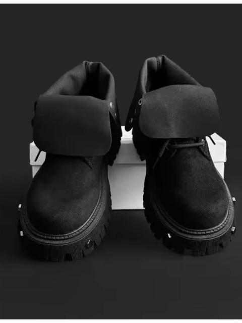 Other Designers Japanese Brand - Chunky Platform Pu Leather Boots Lug Sole Studded Work