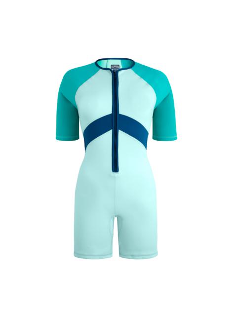 Vilebrequin Women Short Rashguard One-piece Swimsuit Tricolore