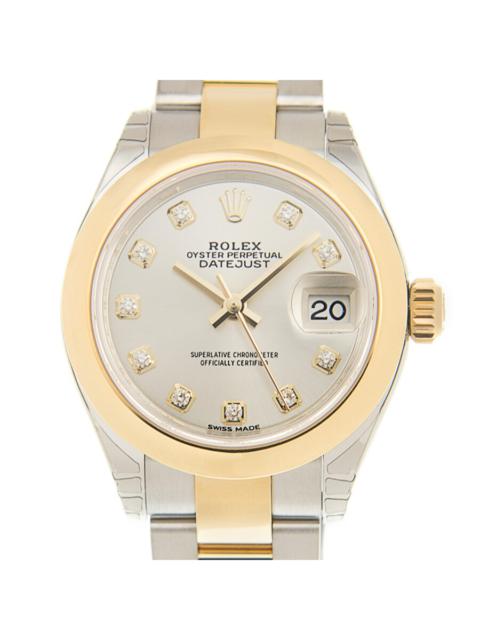 ROLEX Rolex Lady Datejust 28 Silver Dial Steel and 18K Yellow Gold Oyster Watch 279163SDO