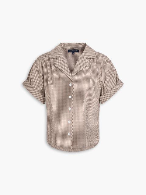 VERONICA BEARD Ilene gingham cotton-blend seersucker shirt