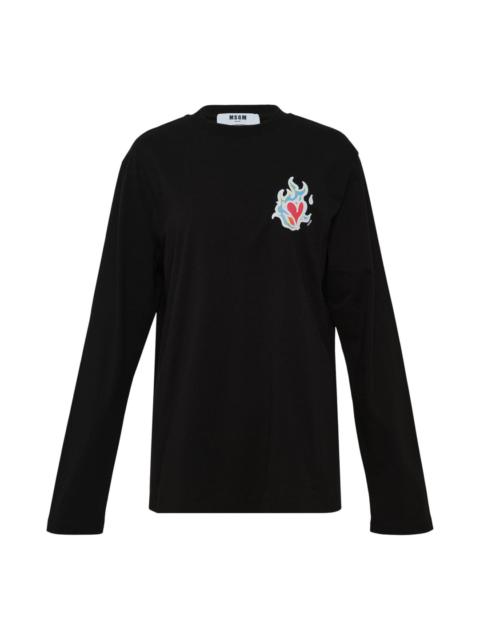 MSGM Love Logo Long-Sleeve T-Shirt