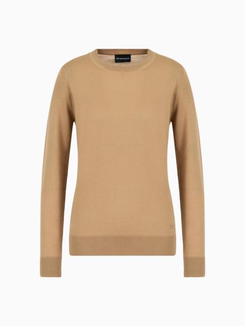 EMPORIO ARMANI Crew-neck jumper in pure virgin wool