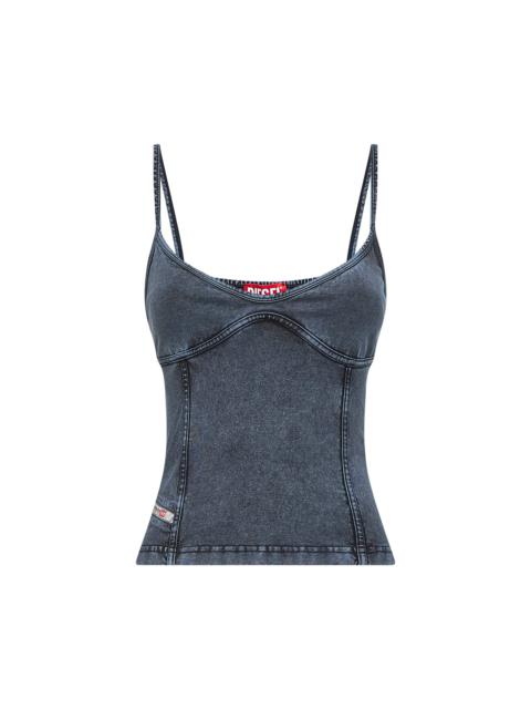 Diesel Blue denim-effect jersey T-Ony top