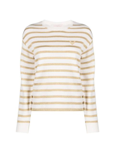 Valentino Valentino Garavani Striped Logo-Plaque Jumper