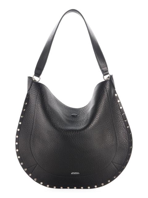 Isabel Marant Isabel Marant Oskan Stud Bubble Leather Hobo Bag in Black/Silver at Nordstrom