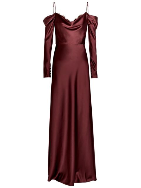REBECCA VALLANCE Rebecca Vallance Avalon Off-the-shoulder Satin Gown