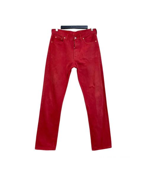 Vintage 90s Levis 501 Red Colour Jeans 34x35