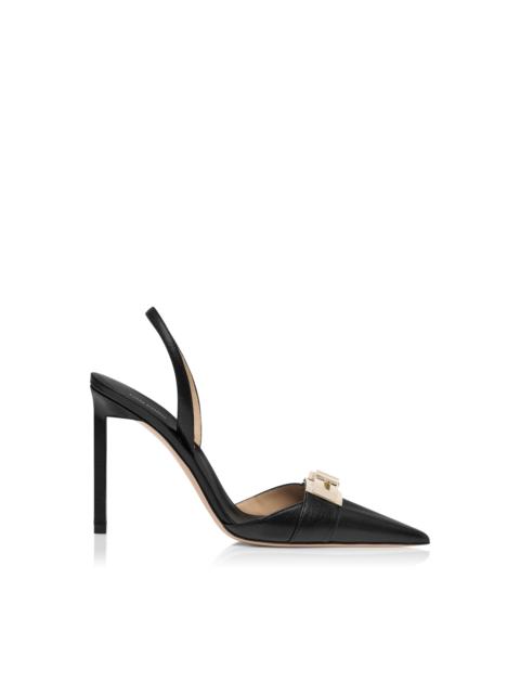 TOM FORD SUPPLE GRAIN LEATHER T LATCH SLINGBACK