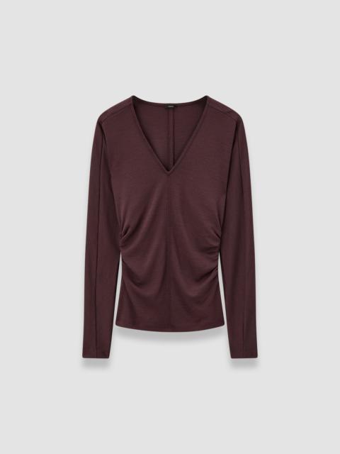 JOSEPH Wool Jersey V Neck Top