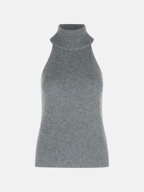 LISA YANG 'FREYA' GRAPHITE CASHMERE TOP