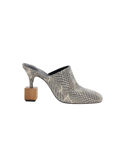 JACQUEMUS 'les Bisou' Beige Mules With Snakeskin Effect And High Heel In Leather Woman