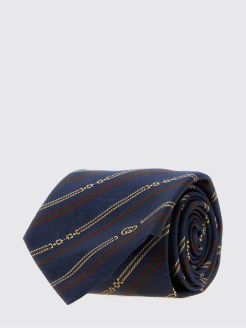 GUCCI Gucci Men Gucci Silk Tie With Regimental Pattern And Gg Jacquard Monogram