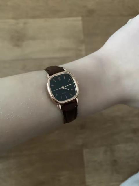 Other Designers Jewelry - 2000s vintage style cute square black leather luxury watch