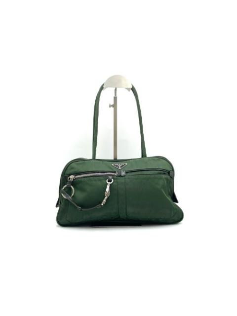 Prada green nylon shoulder bag