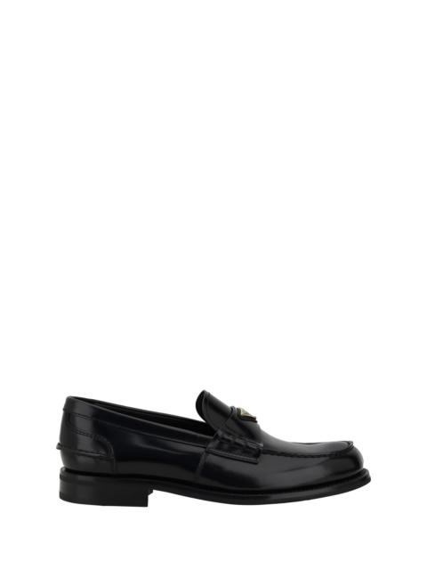 Prada Prada Men Triangular Plaque Loafers