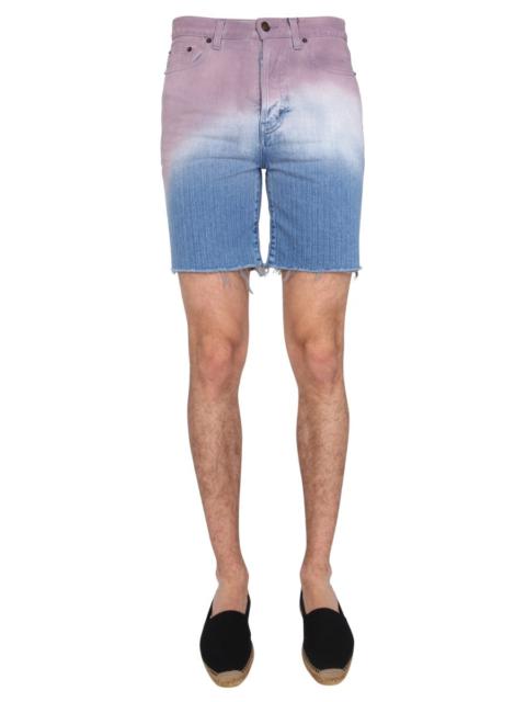 Saint Laurent Men Degraded Print Bermuda