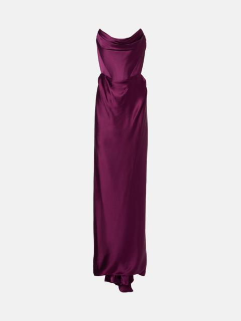 Vivienne Westwood Galaxy draped crêpe satin bustier gown