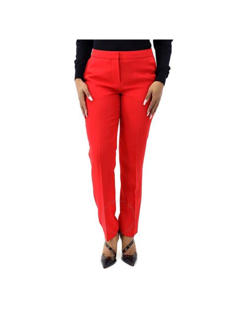 Burberry Burberry Bright Red Wool Straight-fit Tailored Trousers