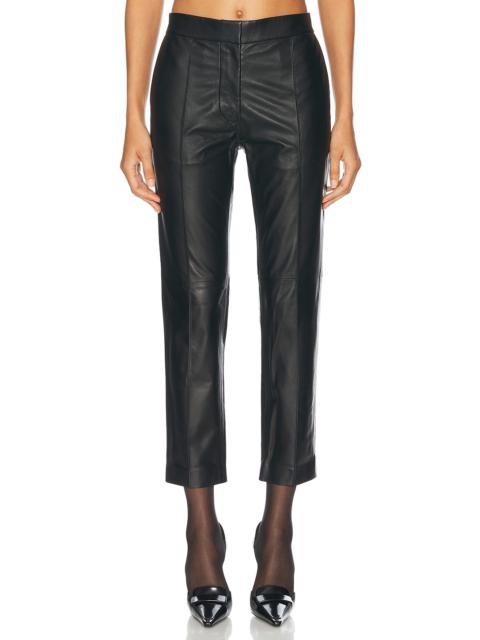 ALEX PERRY Leather Straight Crop Trouser