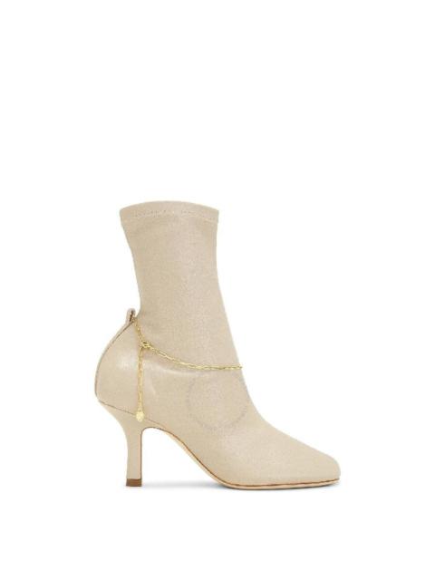 Burberry Square Toe Slinky Leather Ankle Boots