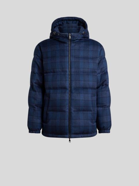 Etro WOOL AND CASHMERE DOWN JACKET WITH CHECK MOTIF