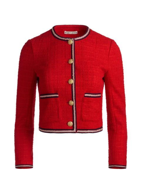 Alice + Olivia AVALON SHRUNKEN TWEED JACKET