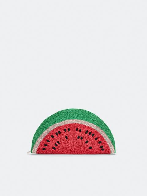 SIMONMILLER Beaded Lune Clutch in Watermelon
