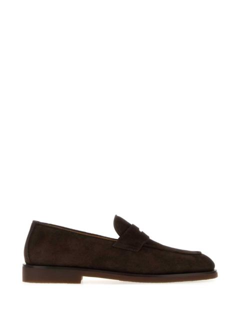 Brunello Cucinelli Brunello Cucinelli Men Dark Brown Suede Loafers
