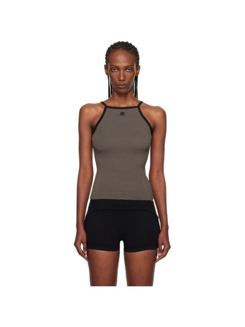 courrèges Gray Contrast Tank Top