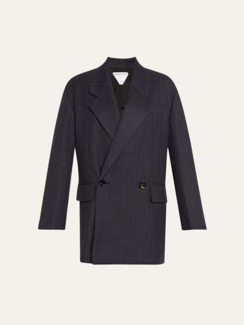 Bottega Veneta Subtle Stripe Double-Breasted Wool Jacket