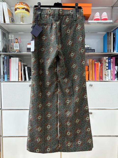 Prada Prada Arabesque Motif Flared Trousers In Green