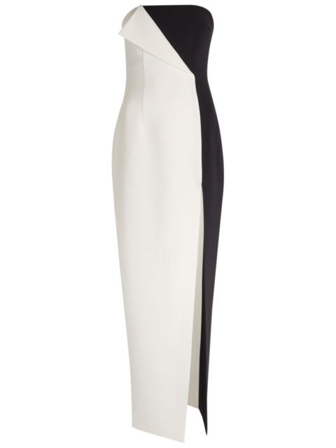 RONNY KOBO Ronny Kobo River Colour-block Strapless Crepe Midi Dress