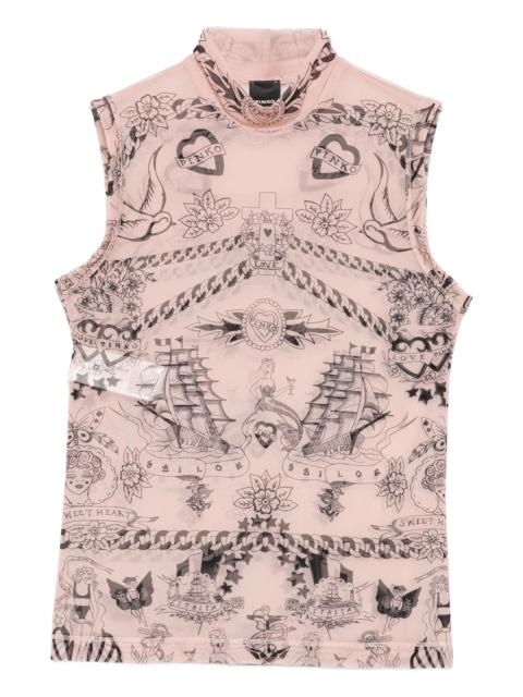 PINKO Pinko Printed High-neck Top