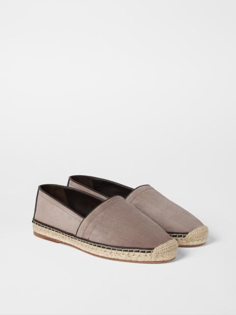 Brunello Cucinelli Washed suede espadrilles with piping