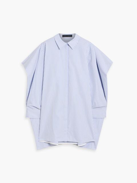 Proenza Schouler Isla cape-effect striped cotton and silk-blend mini shirt dress
