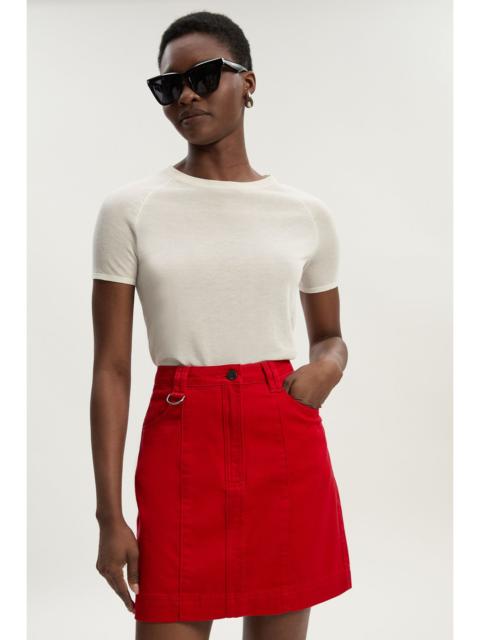 KAREN MILLEN Denim Seamed Mini Skirt