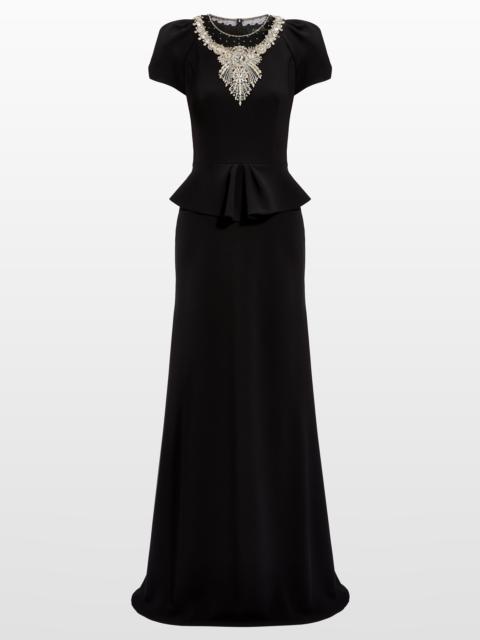 JENNY PACKHAM Jenny Packham Nocturne Maxi Dress in Liquorice at Nordstrom