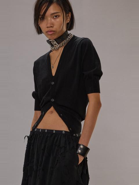 R13 ELBOW SLEEVE SPLIT HEM CARDIGAN