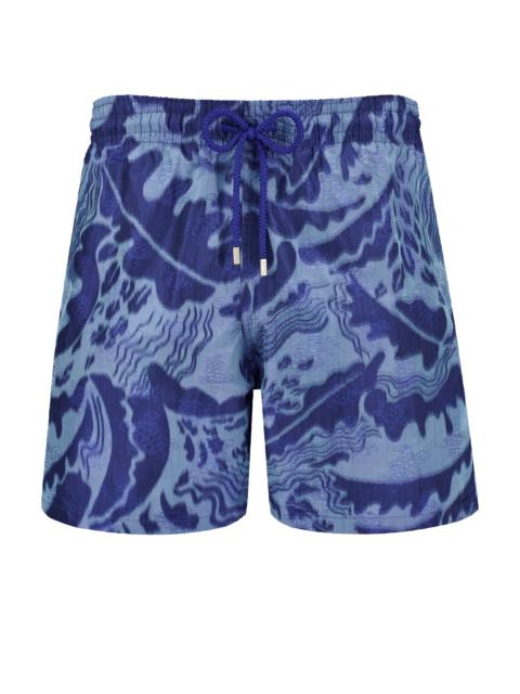 Vilebrequin Men Silk Swim Shorts Vagues - Vilebrequin x Maison BUCOL