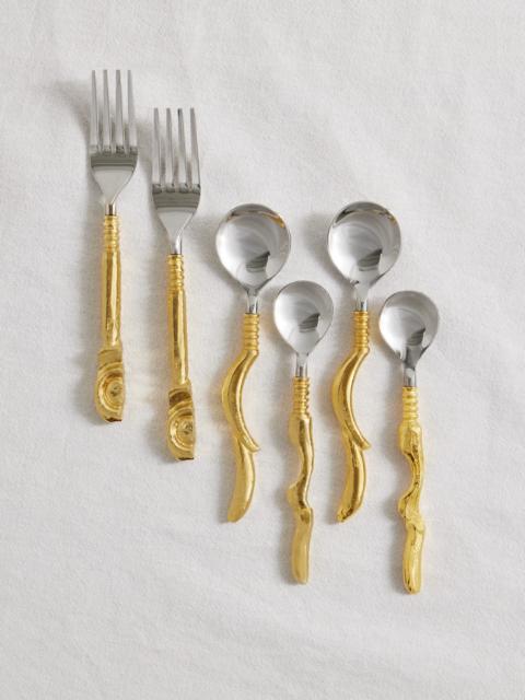 ALIGHIERI The Totemic Devotion Six-piece Gold-plated And Stainless Steel Cutlery Set