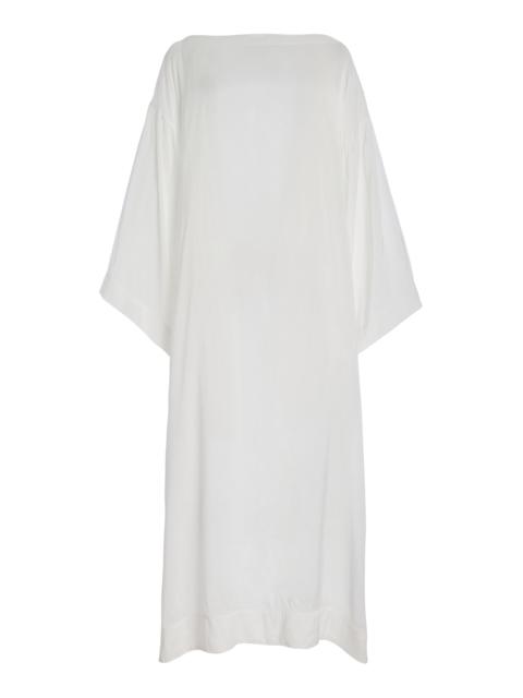 BONDI BORN Cremona Tie-Side Voile Maxi Coverup ivory