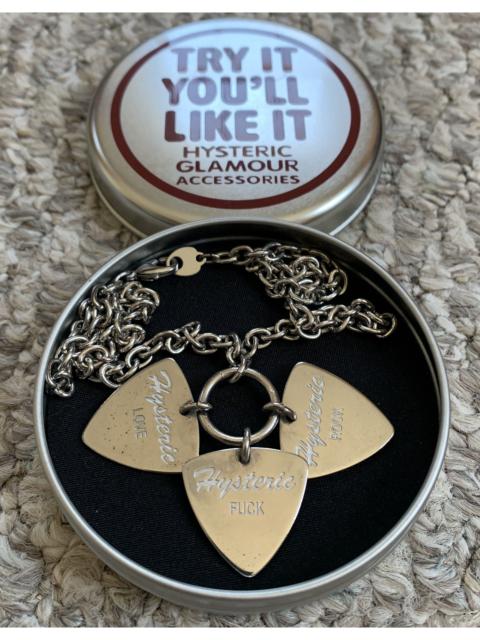 Hysteric Glamour Guitar Pick Charm Necklace + Case