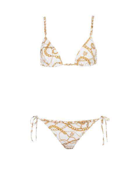 Balmain Chaînes pattern printed two-piece swimsuit