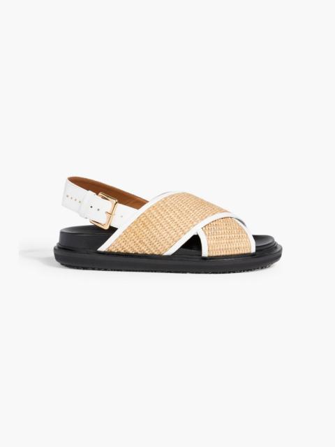 Marni Fussbett faux raffia and leather slingback sandals