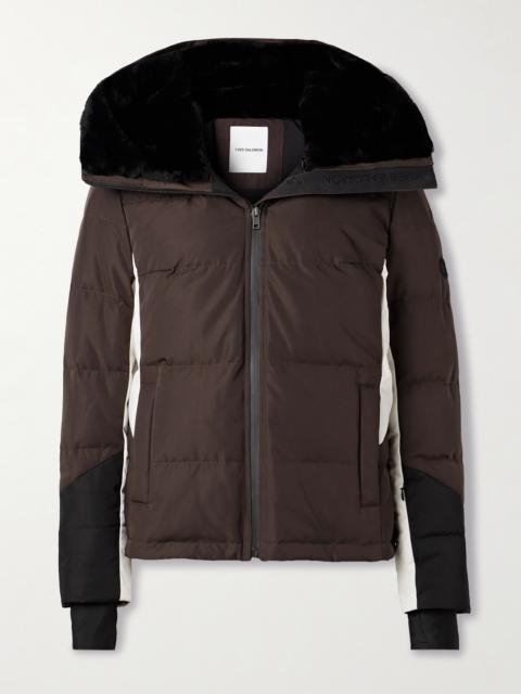Yves Salomon Shearling-trimmed Color-block Padded Shell Ski Jacket