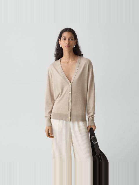 Theory Relaxed V-Neck Cardigan in Regal Wool
