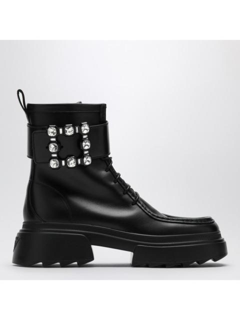 Roger Vivier ROGER VIVIER Black leather lace-up boot