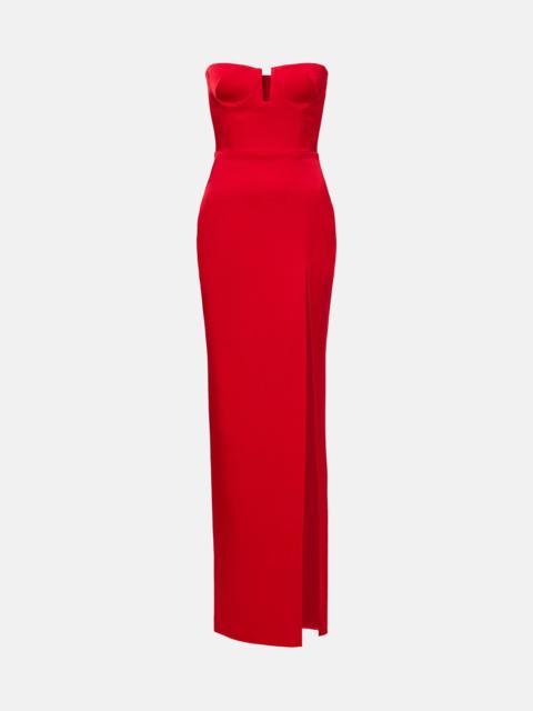 ALEX PERRY Crêpe satin bustier gown