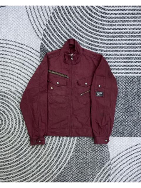 Other Designers Japanese Brand - Vintage Jawin Maroon Color Multipocket Zipper Jacket